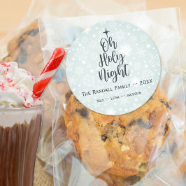 Oh Heilige Nacht Gewöhliche Weihnachten Runder Aufkleber