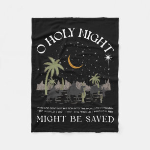 Oh Heilige Nacht Jesus Weihnachtsszene Religiös Fr Fleecedecke