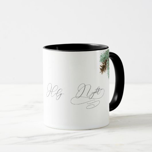Oh, heilige Nacht Pine Cone & Bough Christmas Tasse (VorderseiteRechts)