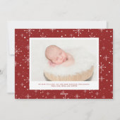 Oh Heilige Nacht Script Red Baby Foto Weihnachten (Rückseite)