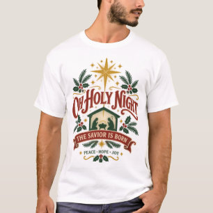 Oh Heilige Nacht – Vintage Geburt Christi Weihnach T-Shirt