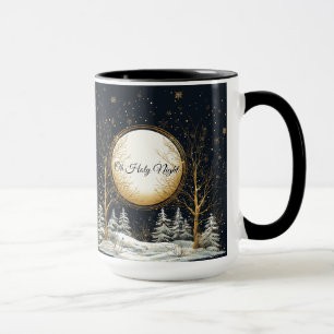 Oh Heilige Nacht Weihnachten Schwarz Gold Tannen   Tasse