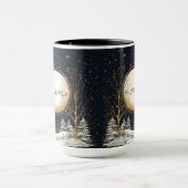 Oh, Heilige Nacht Weihnachten Schwarzen Golden Pin Tasse (Zentrum)