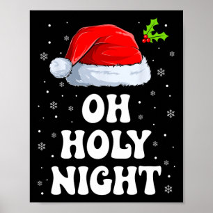 Oh Heilige Nacht Weihnachten Weihnachtsmannmütze S Poster