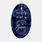 Oh, heilige Nacht | Weihnachtssterne mit Foto Keramik Ornament (Rechts)