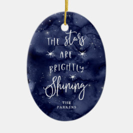 Oh, heilige Nacht | Weihnachtssterne mit Foto Keramik Ornament