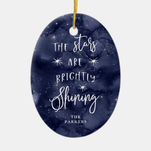 Oh, heilige Nacht | Weihnachtssterne mit Foto Keramik Ornament (Vorne)