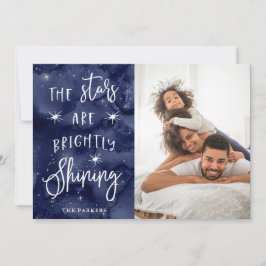 Oh, heilige Nacht | Weihnachtssterne mit Ihrem Fot Feiertagskarte