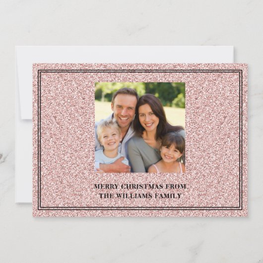 Oh Heilige Nachtkrippe Angel Glitzer Flat Card (Rückseite)