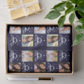 Oh Heilige Nachtkrippe Navy Blue Family Foto Seidenpapier (Geschenk)