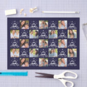 Oh Heilige Nachtkrippe Navy Blue Family Foto Seidenpapier (Handwerk)