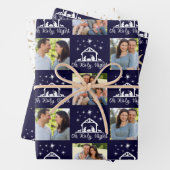 Oh Heilige Nachtkrippe Navy Gold Star Geschenkpapier Set (Beispiel)