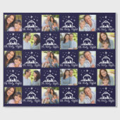 Oh Heilige Nachtschrift Typografie Krippe Geburt Geschenkpapier (Flach)