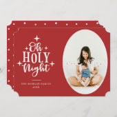 Oh Heiliges Nachtrotes Foto Feiertagskarte (Vorne/Hinten)