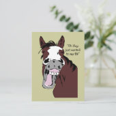 Oh Heu gerade gewollt, um hallo PferdeCartoon zu Postkarte (Stehend Vorderseite)