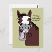 Oh Heu gerade gewollt, um hallo PferdeCartoon zu Postkarte (Vorne/Hinten)