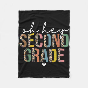 Oh Hey 2. Klasse Zurück zur Schule Leopard Für T Fleecedecke