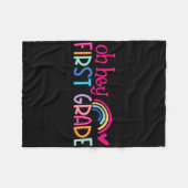 Oh Hey Erste Klasse Regenbogen Glücklicher Erster  Fleecedecke (Vorderseite (Horizontal))