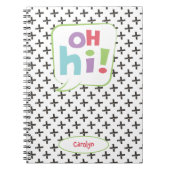 Oh, Hi! Farbenfrohe Sprechblase Notizblock (Vorderseite)