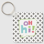Oh, Hi! Farbenfrohe Sprechblase Schlüsselanhänger (Vorderseite)