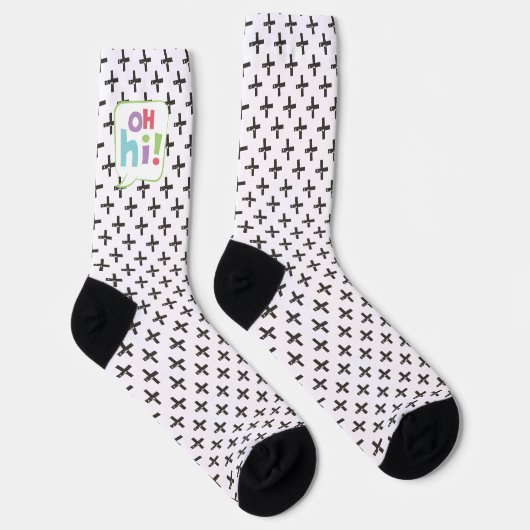 Oh, Hi! Farbenfrohe Sprechblase Socken (Rechts)