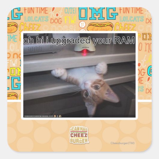 oh hi Ich habe Ihren RAM aktualisiert Quadratischer Aufkleber (Vorderseite)