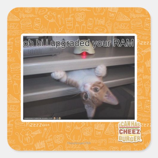 oh hi Ich habe Ihren RAM aktualisiert Quadratischer Aufkleber (Vorderseite)