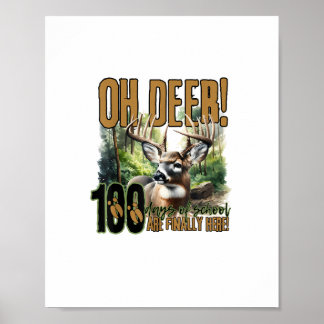 Oh Hirsch 100 Tage Schule Hirschjagd-Feier Poster