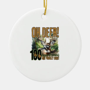 Oh Hirsch 100 Tage Schule Hirschjagd Weihnachtsbau Keramik Ornament