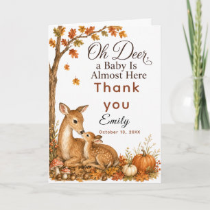 Oh Hirsch Baby Shower Dankeskarte