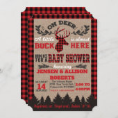 Oh Hirsch Buffalo Karierte Babydusche Einladung (Vorne/Hinten)