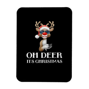 Oh Hirsch, es ist Weihnachten im Rentier-Stil Magnet