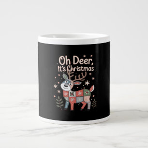 Oh Hirsch, es ist Weihnachten Mini-Patchwork-Quadr Jumbo-Tasse