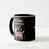 Oh Hirsch, es ist Weihnachten Mini-Patchwork-Quadr Tasse (Vorderseite Links)