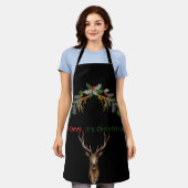 Oh Hirsch, es ist Weihnachten Rentier Schwarze Sch Schürze (Getragen)