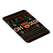 Oh Hirsch hässlicher Weihnachtspullover-Puzzle Magnet (Rechte Seite)