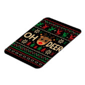 Oh Hirsch hässlicher Weihnachtspullover-Puzzle Magnet (Linke Seite)