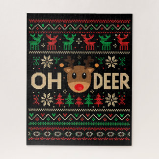 Oh Hirsch hässlicher Weihnachtspullover-Puzzle Puzzle