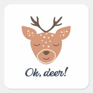 Oh Hirsch Hirsch Liebe Rette Den Hirsch Kreatives Quadratischer Aufkleber