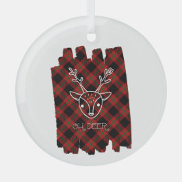 Oh, Hirsch, Kariert Rentier-Gesichtskreis Ornament Aus Glas