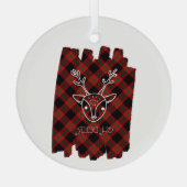 Oh, Hirsch, Kariert Rentier-Gesichtskreis Ornament Aus Glas (Rückseite)