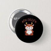 Oh Hirsch Kawaii Hirsch Spielende Kunst Stil Button (Vorne & Hinten)