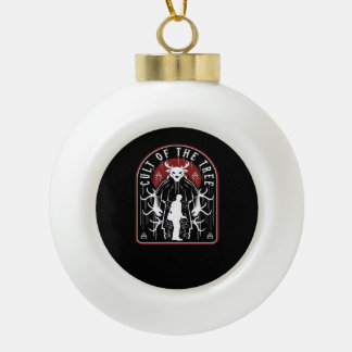 Oh Hirsch Kult Des Baumes Künstlerischer Stil Keramik Kugel-Ornament