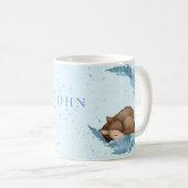Oh, Hirsch lieblich blauen Bambi Blumen Wolkenstau Kaffeetasse (VorderseiteRechts)