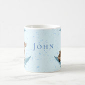 Oh, Hirsch lieblich blauen Bambi Blumen Wolkenstau Kaffeetasse (Mittel)