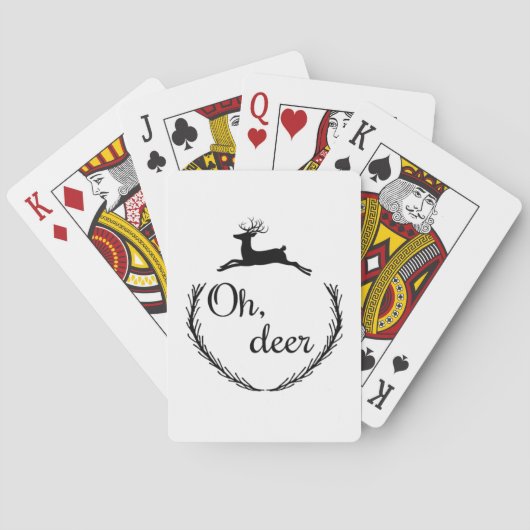 Oh Hirsch Lustiges Design Spielkarten (Rückseite)
