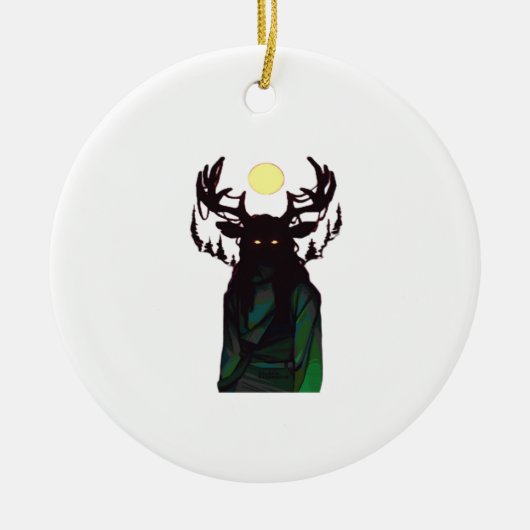 Oh Hirsch Minimal Design Schmuck Keramik Ornament (Vorne)