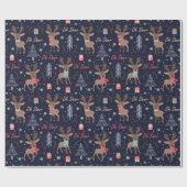 Oh, Hirsch Niedliches Weihnachtswrapping Paper Geschenkpapier (Flach)