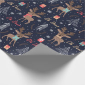 Oh, Hirsch Niedliches Weihnachtswrapping Paper Geschenkpapier (Ecke)