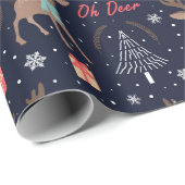 Oh, Hirsch Niedliches Weihnachtswrapping Paper Geschenkpapier (Rolleneckpunkt)